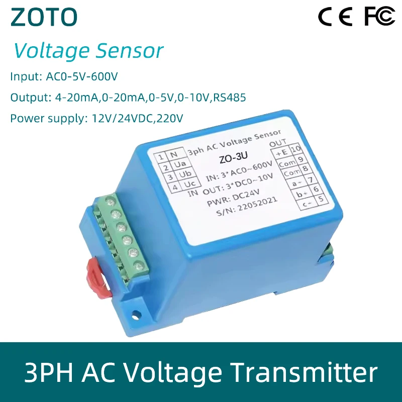 Трехфазный датчик напряжения SOWAKAM  AC0-5V-600V
