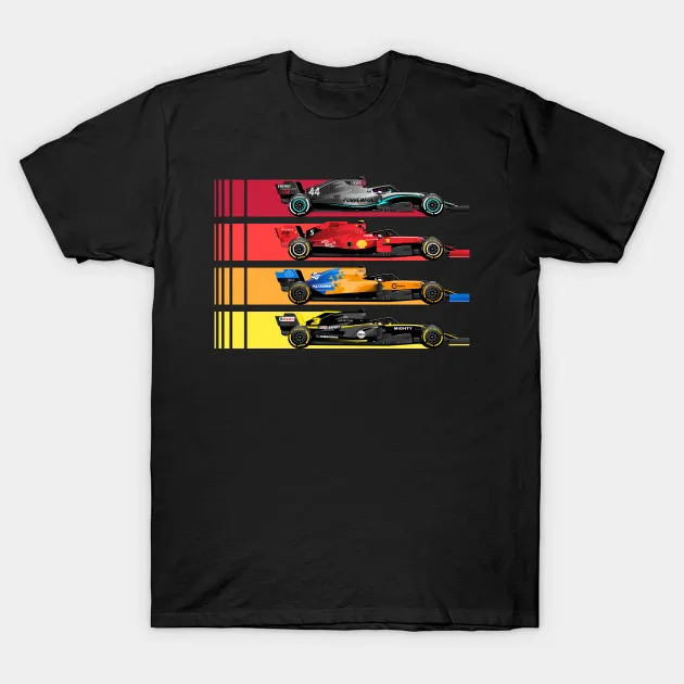 

Men/Women's Summer Black Street Fashion Hip Hop Grand Prix F1 Cars 2021 T-shirt Cotton Tees Short Sleeve Tops