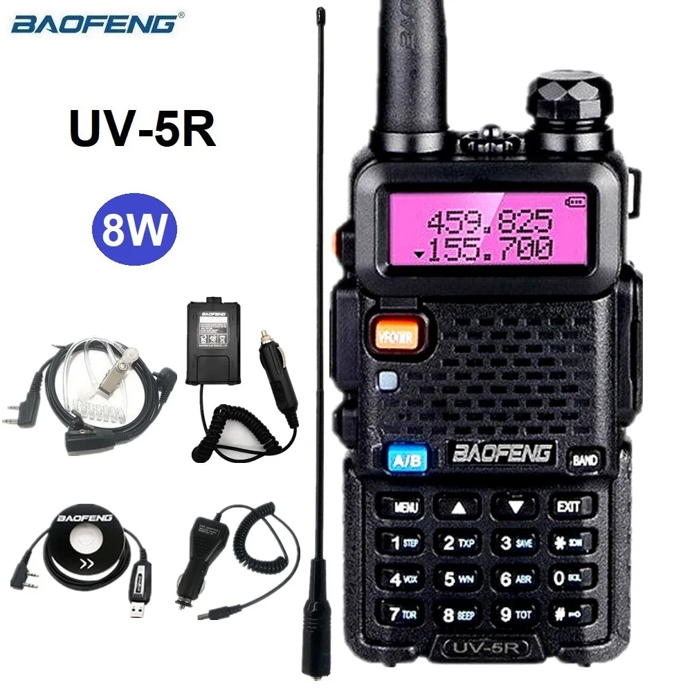 Free Shipping BAOFENG uv5r 8w Walkie Talkie Scanner Radio Station VHF UHF Ham CB Radio Amateur hf Transceiver UV-5R for Truckers