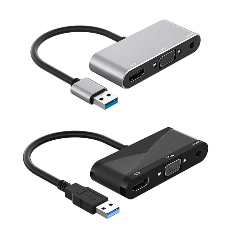 

Male to Female Cable Converter USB3.0 Male to VGA Female Adapter High Definition 1080p for PC Laptop Tablet