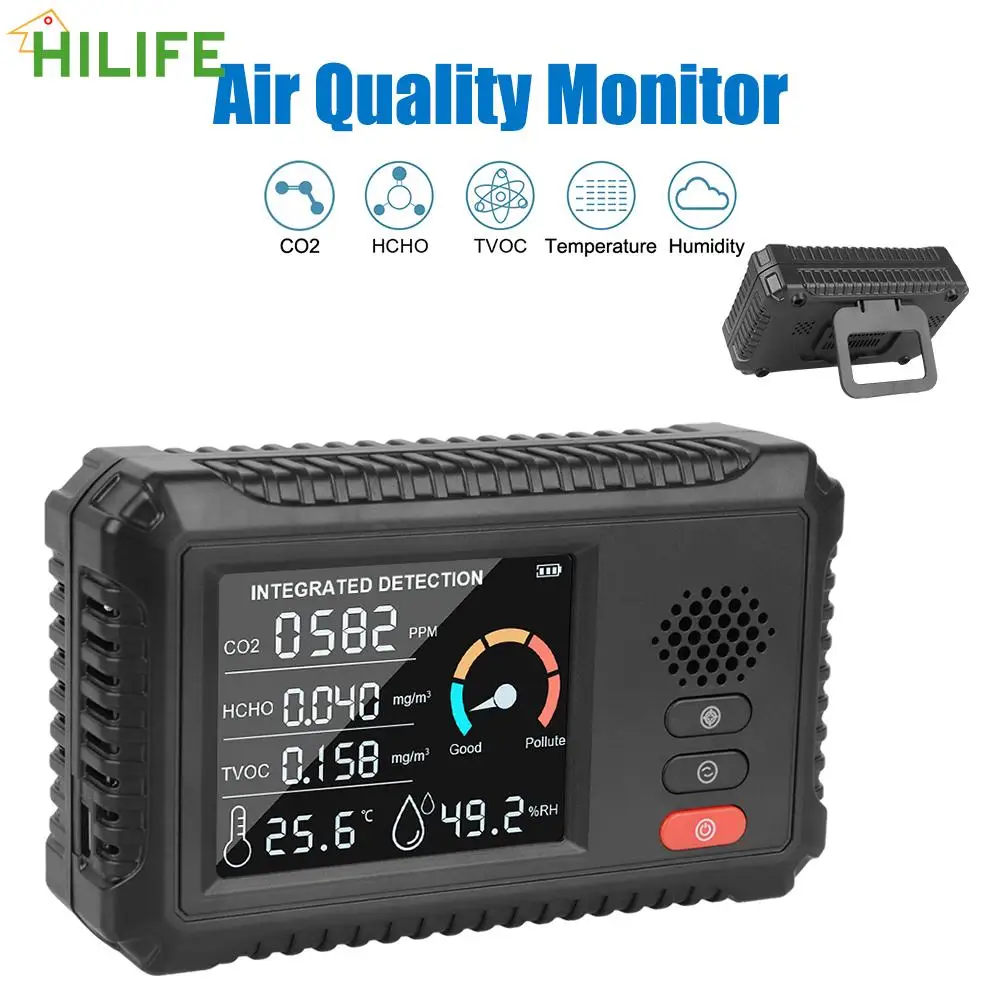 

Multifunctional Air Tester Carbon Dioxide Sensor Gas Analyzer Air Quality Monitor Home Office Outdoor TVOC HCHO CO2 Gas Detector