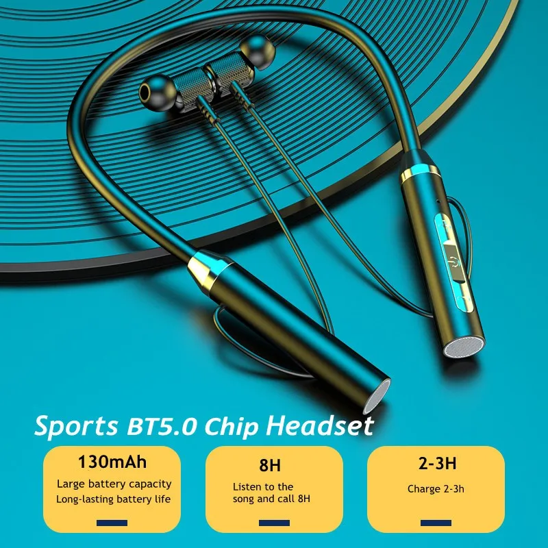 

G01 Wireless Headphones Bluetooth Headset 5.0 Binaural Stereo Neckband Earphones Sports Music Wireless Earbud with Microphone