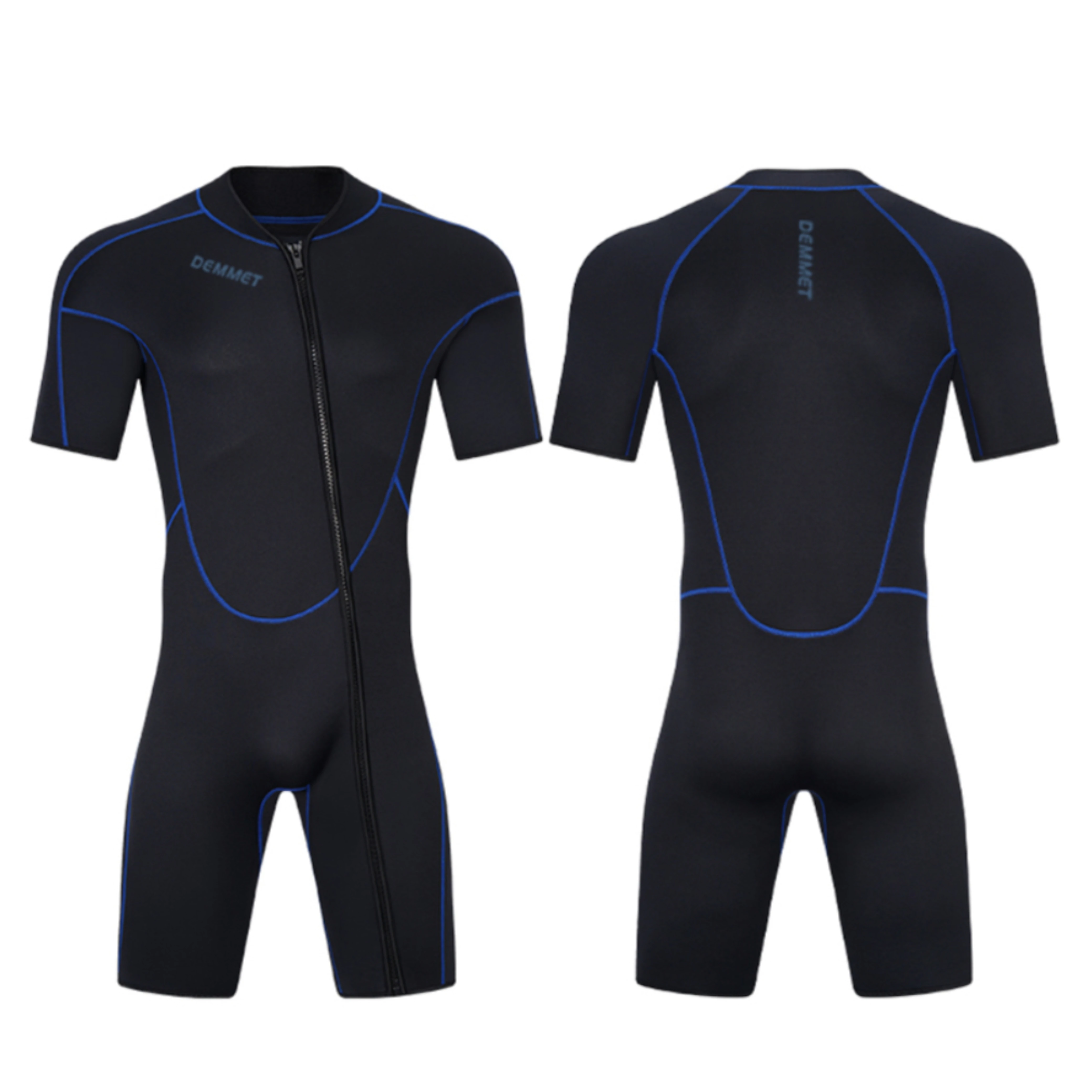 

New Wetsuit Men's style 3mm Neoprene One-piece Short Sleeves Swimsuit Warm Sun Protection Snorkeling Outdoor Surf Wet Type Suit