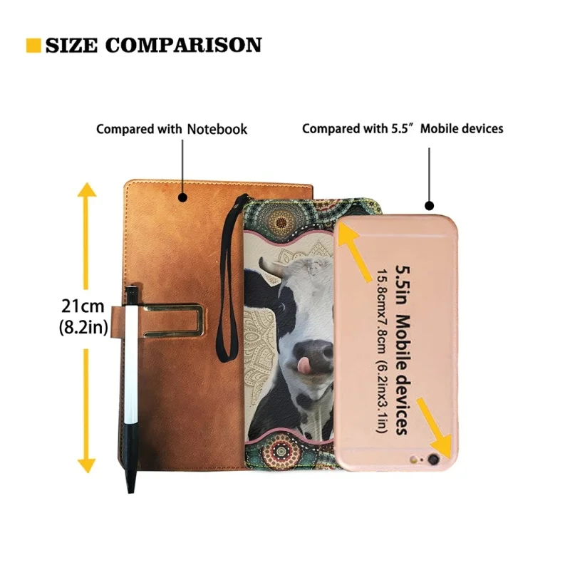 Belidome Mandala Cow Wristlet Wallet for Womens Leather RFID Blocking Zip Around Card Holder Organizer Travel Clutch Bags