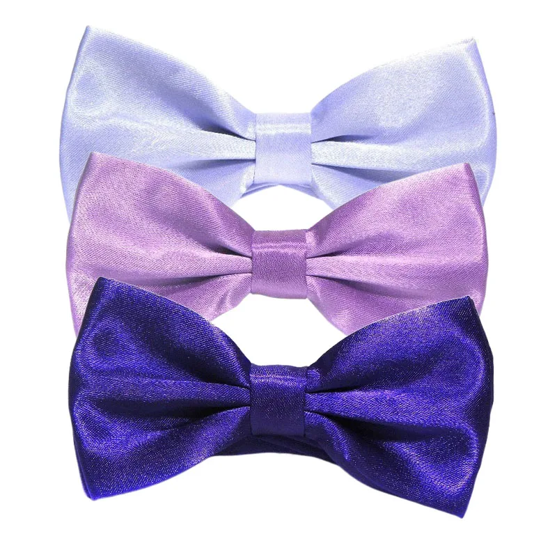 

8/3/1pcs Purple Solid Pre-tied Bow Tie for Men Bow ties Waterproof Wedding Business Bowtie