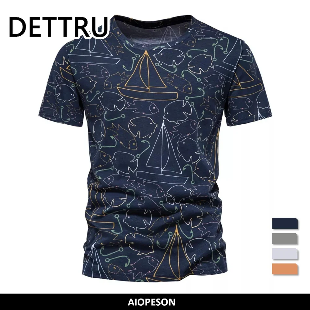 

Summer Printed Cotton T Shirts for Men Casual Graphic T Shirts Slim Quality O-neck Short Sleeve Men's T-shirts Clothing