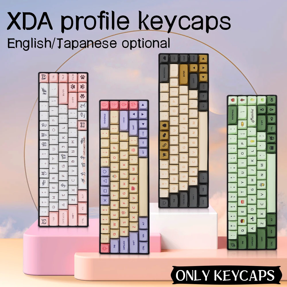 

140 клавиш PBT колпачки для клавиш краситель-SUB XDA профиль английский японский персонализированные колпачки для клавиш для Cherry MX Переключатель...