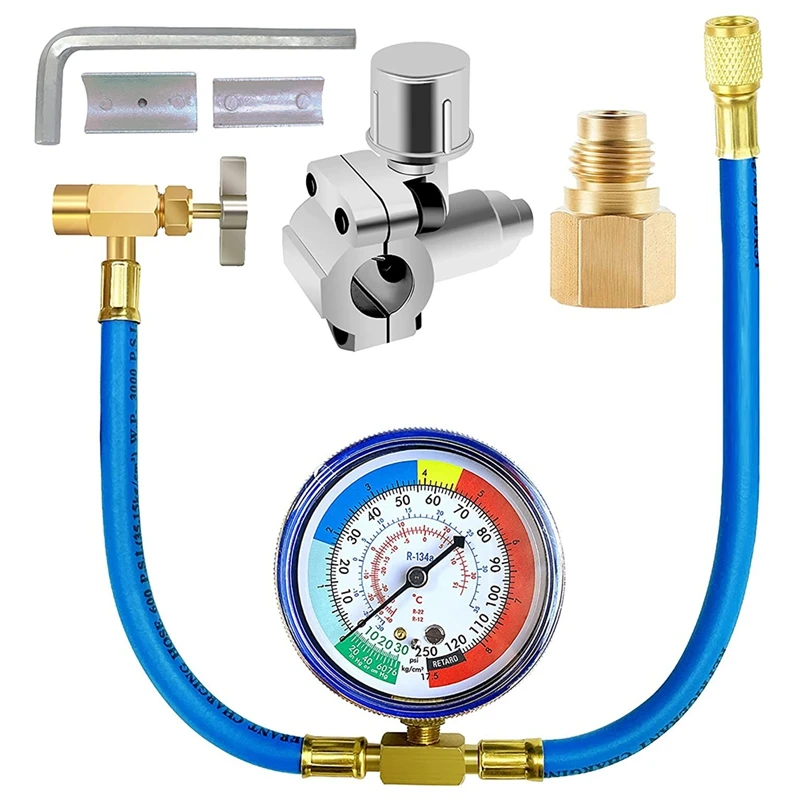 

Hose Kit - R134A R12 R22 AC Refrigeration Charging Hose Kit Self-Sealing Adapter For Home AC Refrigeration System
