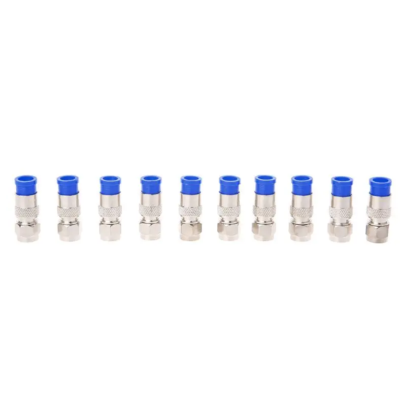 

10Pcs RG6 RG59 F Compression Connectors Coaxial Coax Cable Fitting Tools O-Ring
