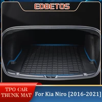 1pcs car front trunk mat for kia niro car accessories black tpe waterproof wearable protective pads mat compatible 2016 2021