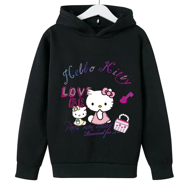 

2023 Baby Boy Clothes Hello Kitty Sweatshirt Fashion Hoodies Kids Clothing Boy Clothes Girls Anime Hooded Kids Clothes Girls