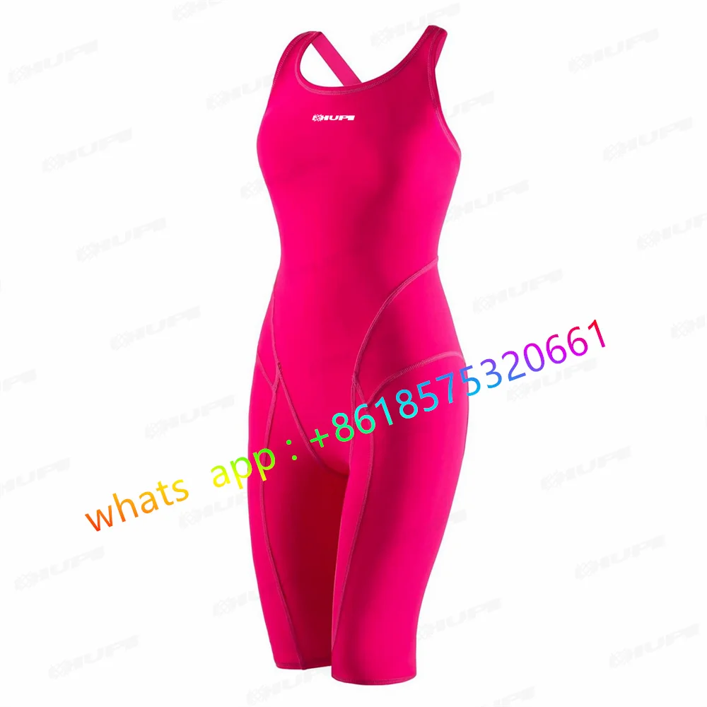 Swimsuit Open Back Knee Length One Piece Swimsuit Women Swimwear Body Engineering Swimsuit Competition Jumpsuit 2023