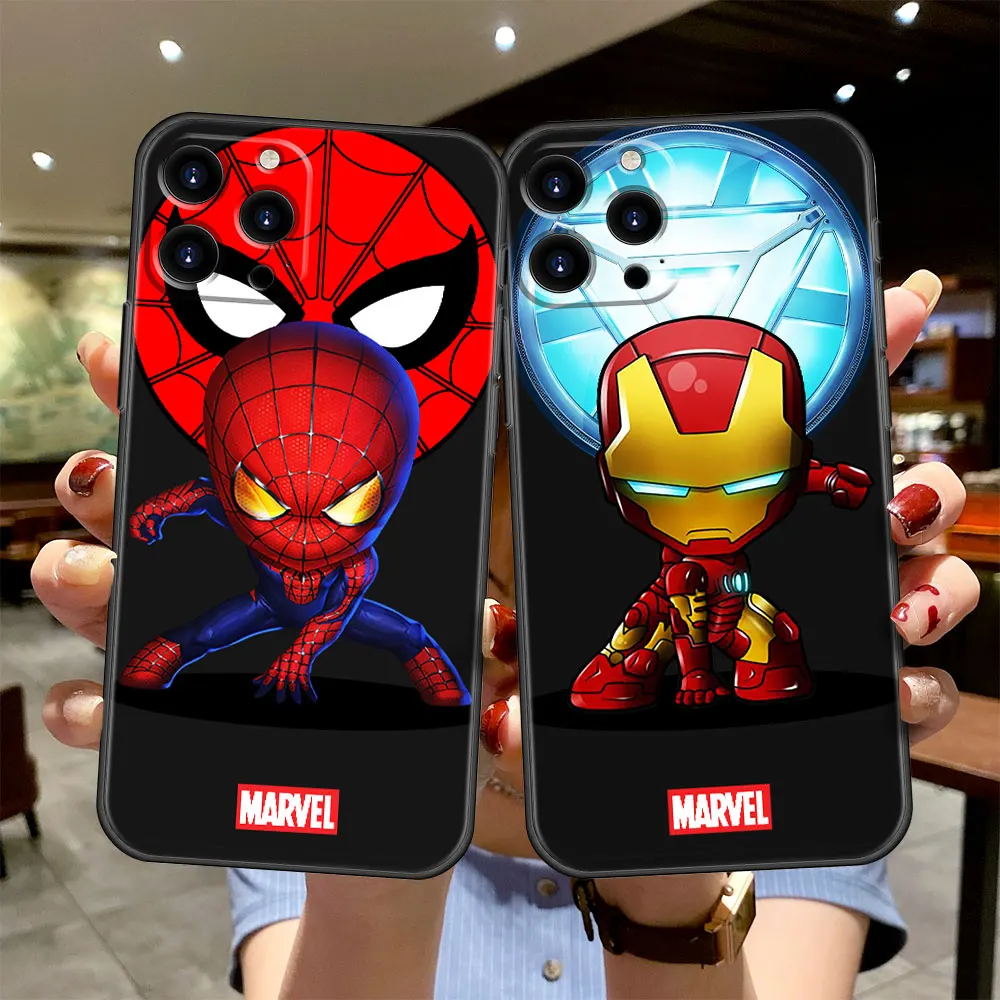 

Marvel Cartoon Iron Man Spiderman Cell Case for iPhone XS SE 7 XR 11 12 13 Pro Max 8 Plus 6+ X 5S 6plus 2020 Armor Trend Soft