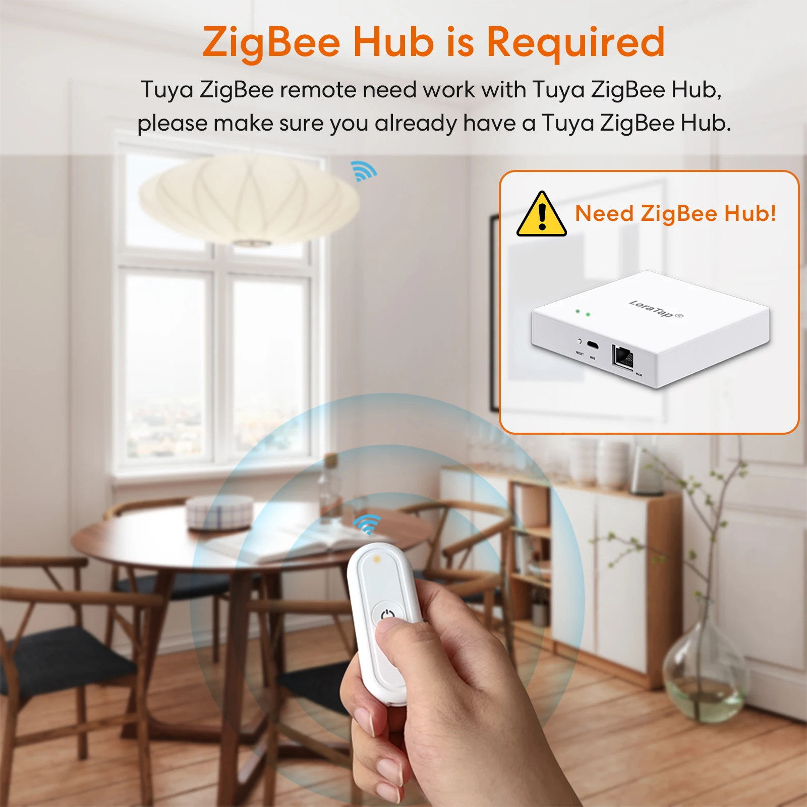 Фото LoraTap Tuya Smart Life ZigBee 1-канальный пульт дистанционного управления с кронштейном, миниатюрный размер, поддержка множества смарт-сценариев взаимодействия. №2