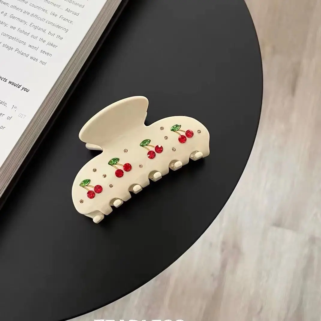 

Korean Fashion Niche Summer Heavy Banana Clip Cute Cherry Pie Shark Clip Traceless Claw Hair Grab