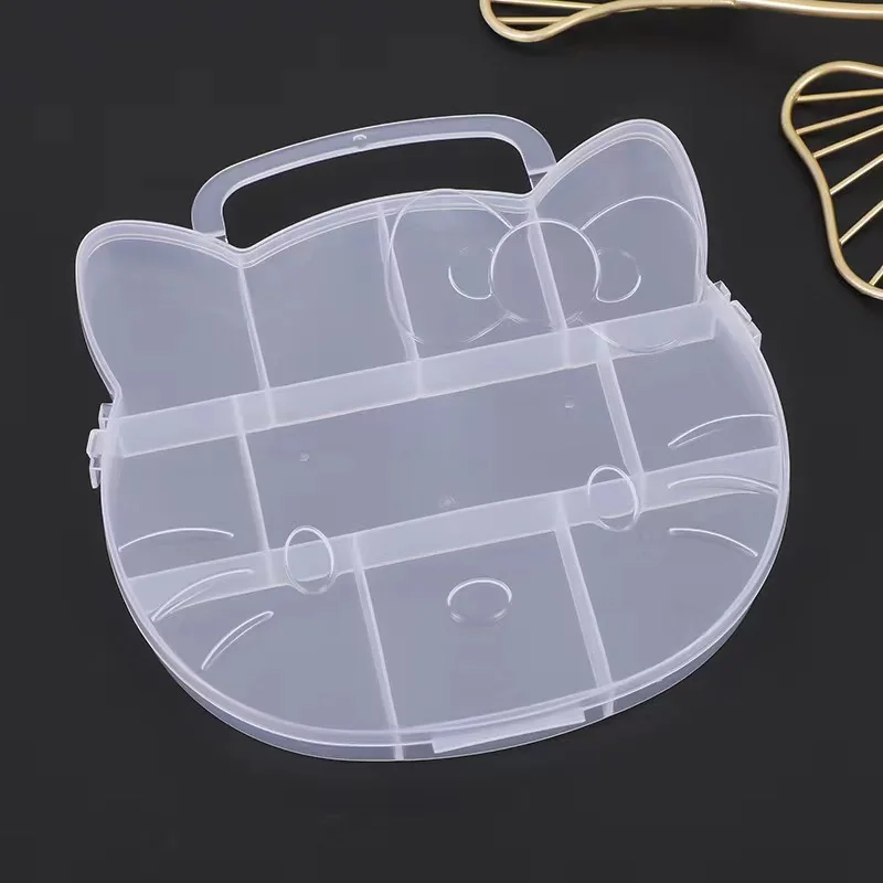 Новый прозрачный пластиковый контейнер для хранения Hello Kitty Sanrio с героями аниме и