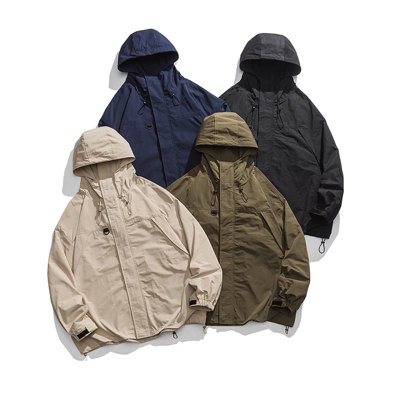 

Autumn Korean New Solid Jacket Men Fashion Loose Bomber Windbreaker Hoody Coat Man Harajuku Casual Clothing