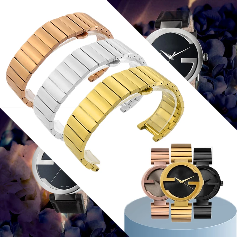

Precision Steel Strap Replacement DoubleG YA133.2 133.3 133.5 Series Concave Interface Stainless Steel Watchband 16/20/22mm