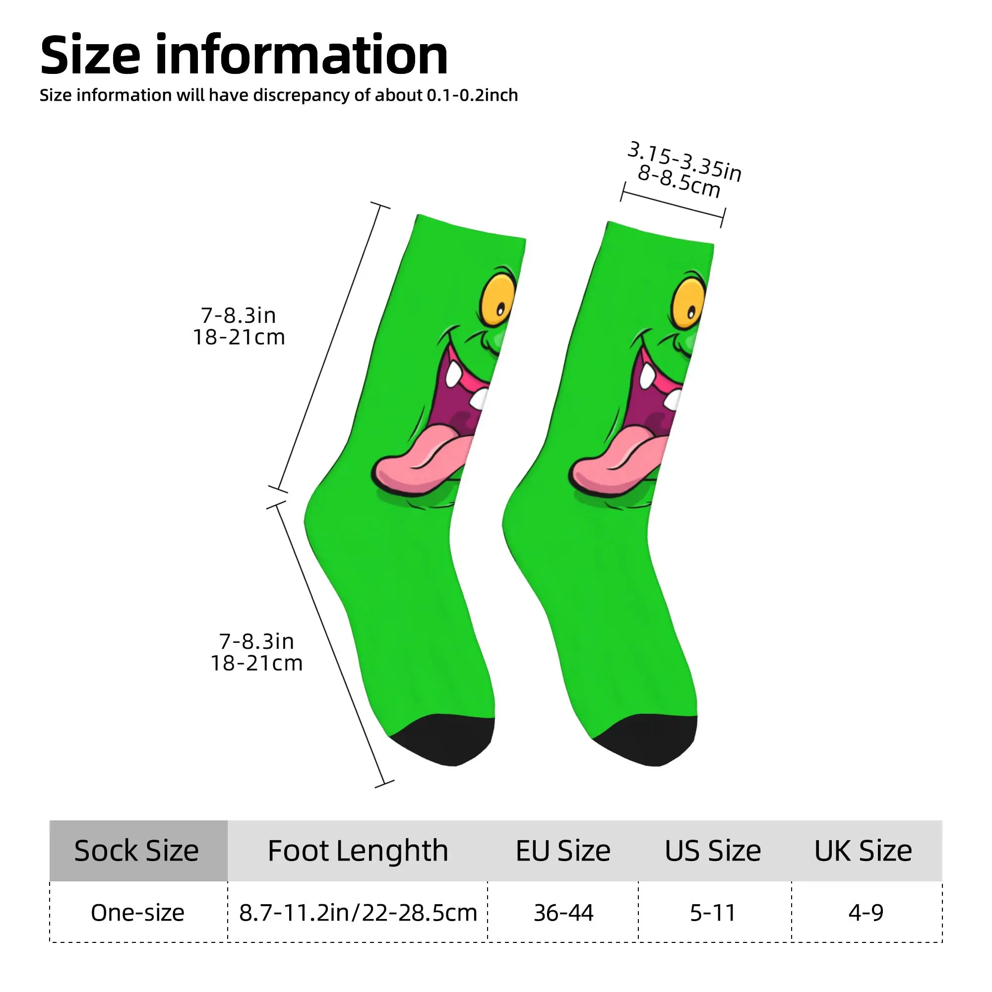Фото Носки Custom Ghostbusters Slimer Dress Socks для мужчин и женщин, теплые, модные, зеленые, с изображением призраков, в стиле фильма «Сверхъестественное» №4
