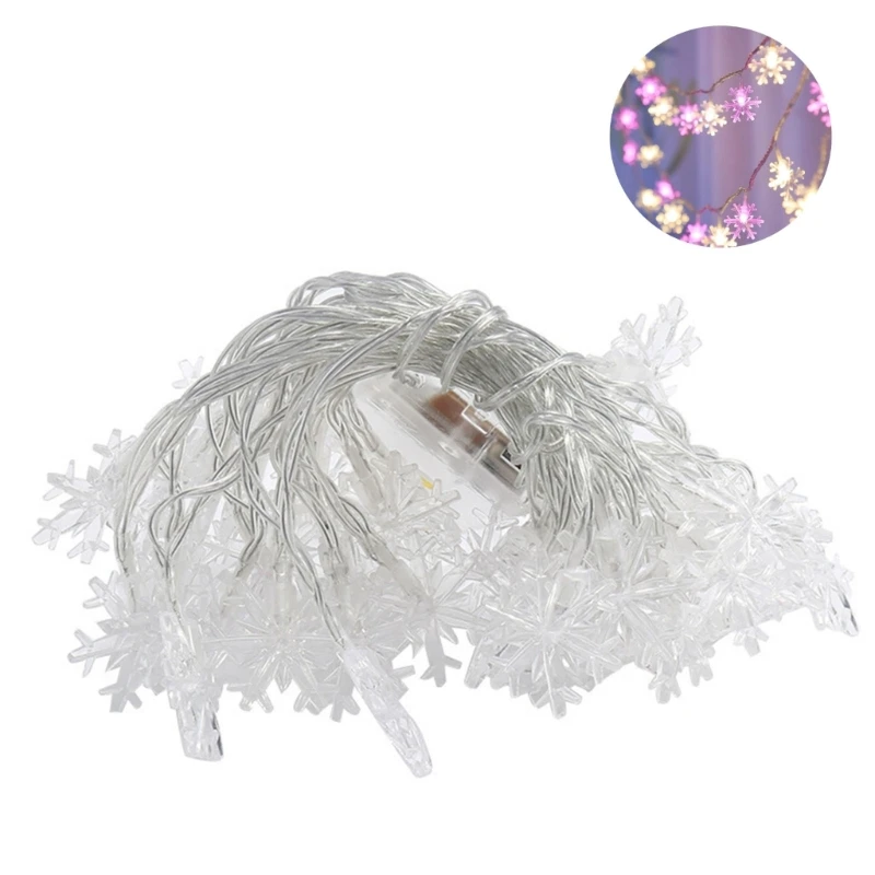 

6m Christmas LED String Lights Snowflake Xmas Tree Fairy Lights Garland Christmas Decorations for Home New Year