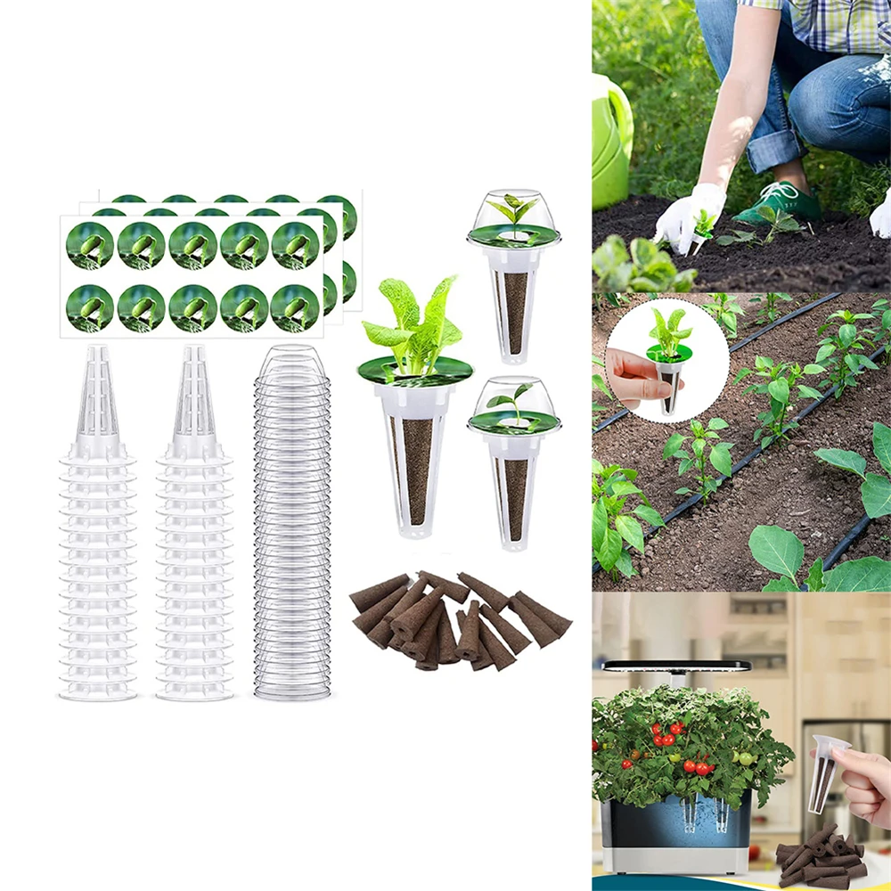 

96pcs Plant Grow Basket For Aerogarden Plant-Hydroponics Soilless Grow Sponges Seed Pods Garden Tool Hydroponic Planting Set