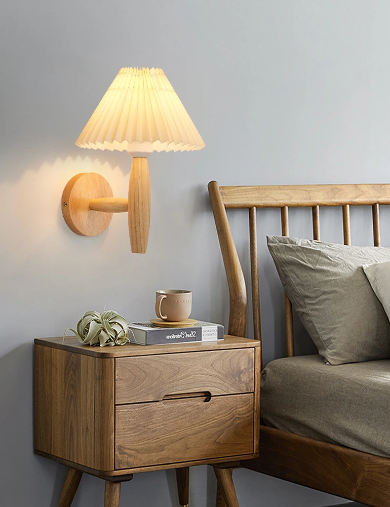 

Современная Минималистичная деревянная настенная лампа, светодиодная лампа для кабинета, спальни, гостиницы, балкона, японская прикроватн...