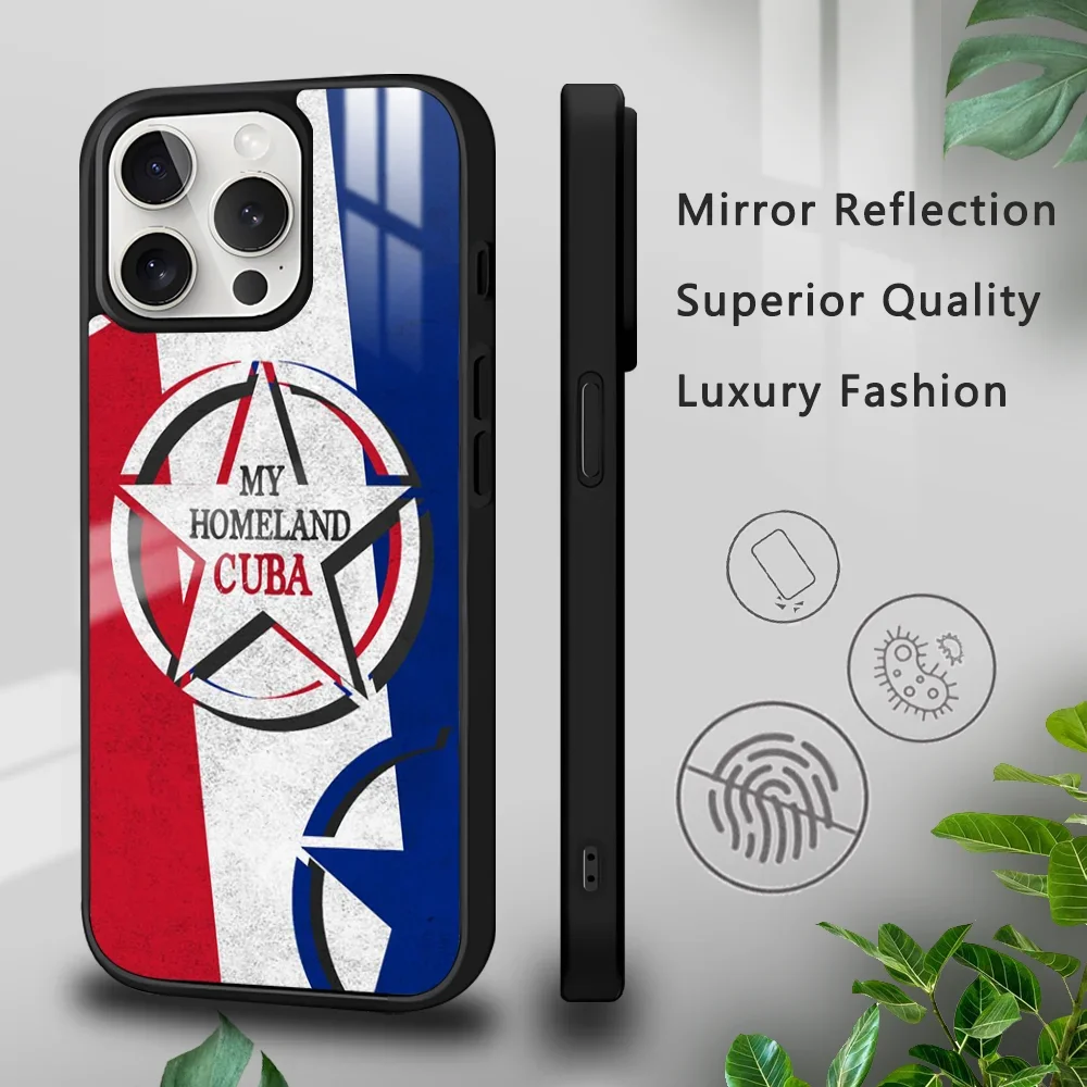 Чехол для телефона с флагом C-Cuba iPhone 16 15 14 13 12 11 Pro Xs Max Mini Plus Celulares Hard Funda