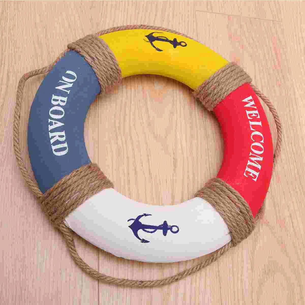 

Life Ring Wall Nautical Hanging Decor Welcome Lifebuoy Decoration Sign Door Decorative Beach Home Ornament Buoy Mediterranean