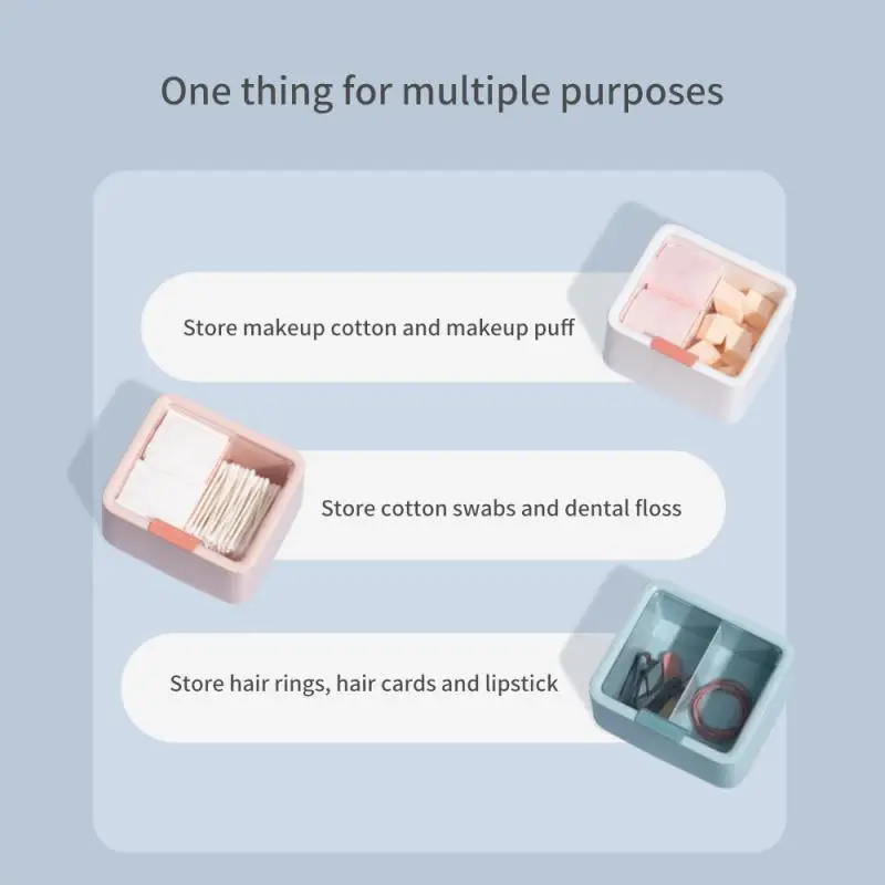 

Saving Space Makeup Organizer Transparent Solid And Durable Cotton Pad Dispenser Double-layer Structure Dust-proof Cover