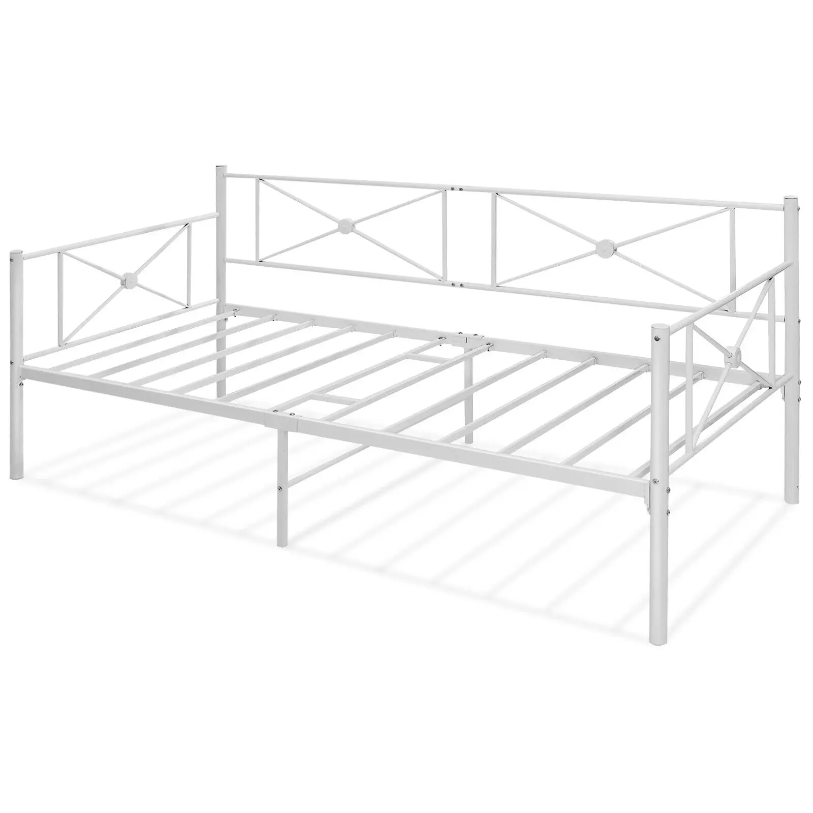 With Slats Classic Mattress Foundation Bed Sofa White