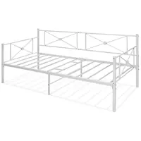 Costway Twin Metal Daybed Frame with Slats Classic Mattress Foundation Bed Sofa White