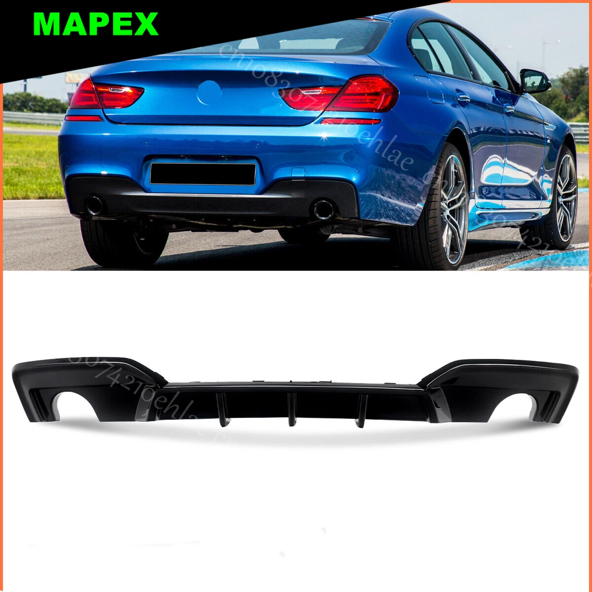 Фото Блеск черный задний бампер диффузор губа ДЛЯ BMW F06 F12 F13 M Sport 6 серии 12-16 №1