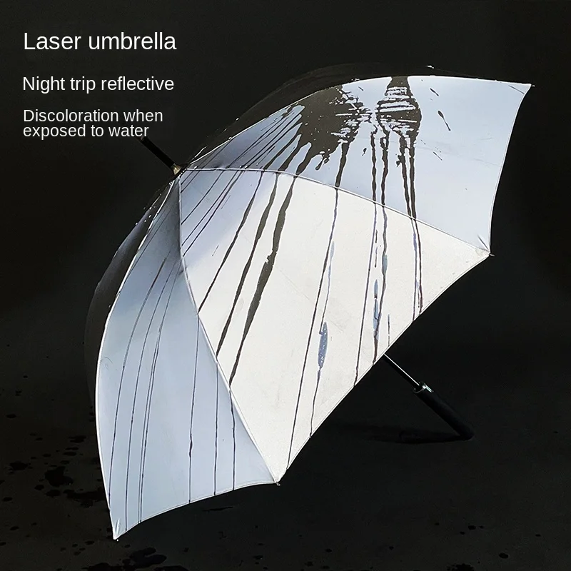 

Night walking reflective color changing double layer sun and rain dual purpose sunscreen umbrella can be used as a gift