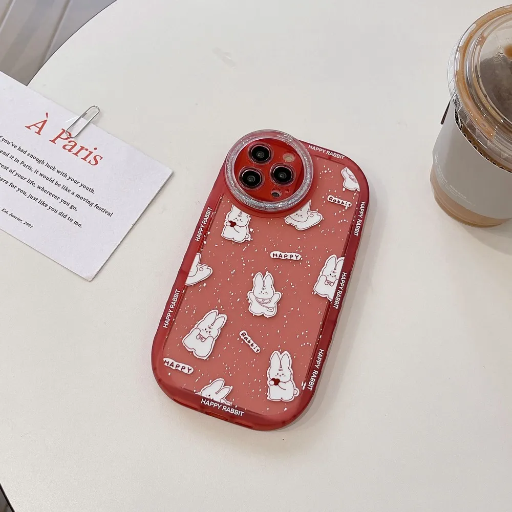 

Rabbit Pattern Flash Powder Quicksand Circle Case For iphone 14 14Pro 14ProMax 11 12ProMax 12Pro 12 13ProMax 13 Soft Shell