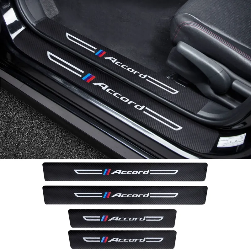 

4PCS Car Door Sill Protector Threshold Plate Stickers for Honda Accord Odyssey Civic Jade HRV FIT Jazz Pilot City Accessories