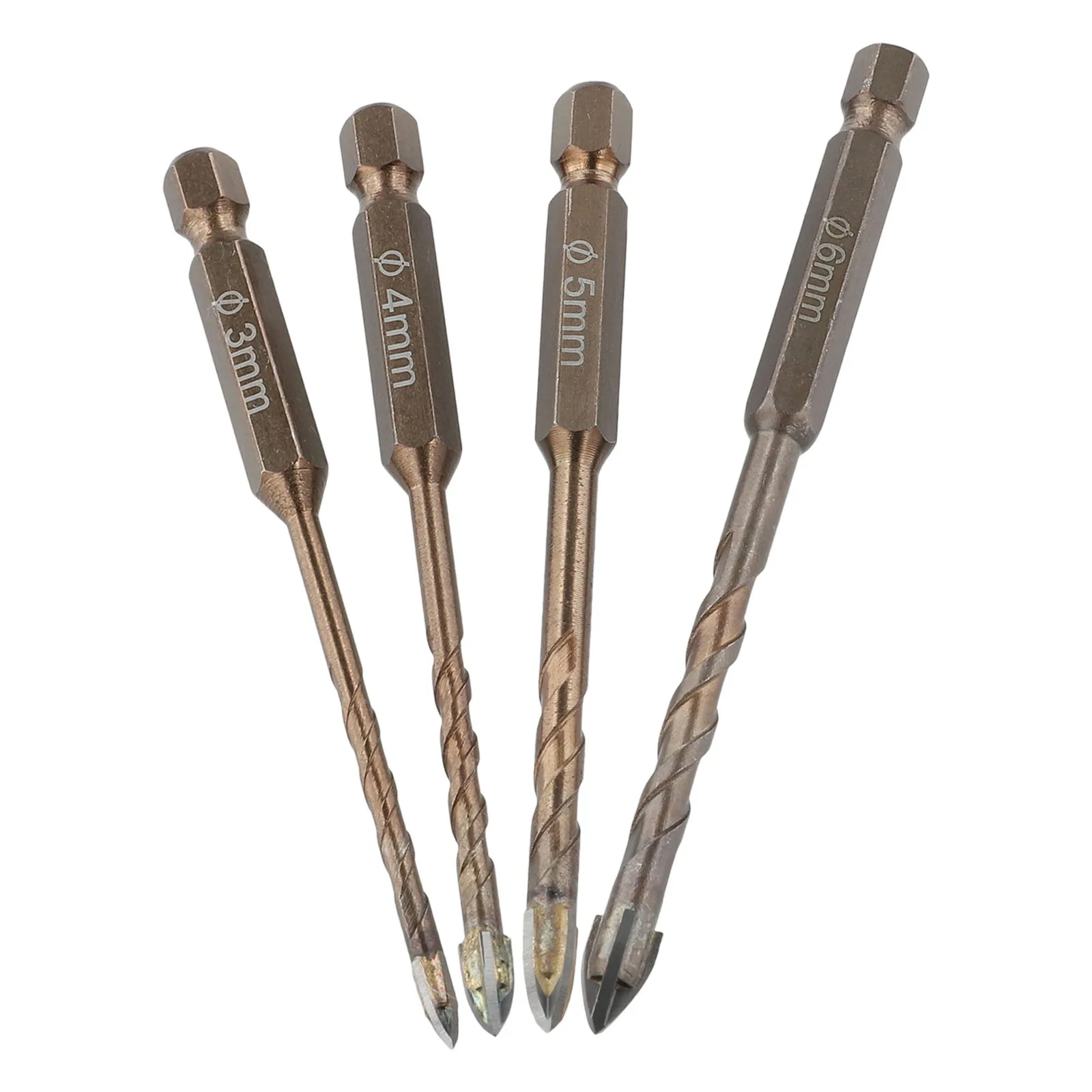 VIBRATITE GlassDrill биты для сверления стекла 3мм, 4мм, 5мм, 6мм