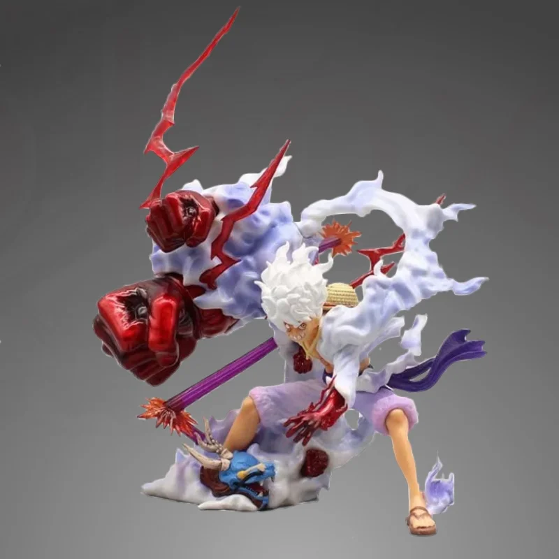 

New One Piece Luffy Gear 5 Anime Figure Gift Bandai Original Statue Japan Sun God Nikka Doll Huge 22cm Big Model Pvc Action Toys
