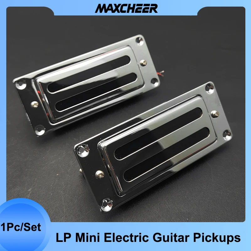 Two Line 68x29MM Mini Electric Guitar Humbucker Pickup with Metal Frame for LP Guitar Chrome