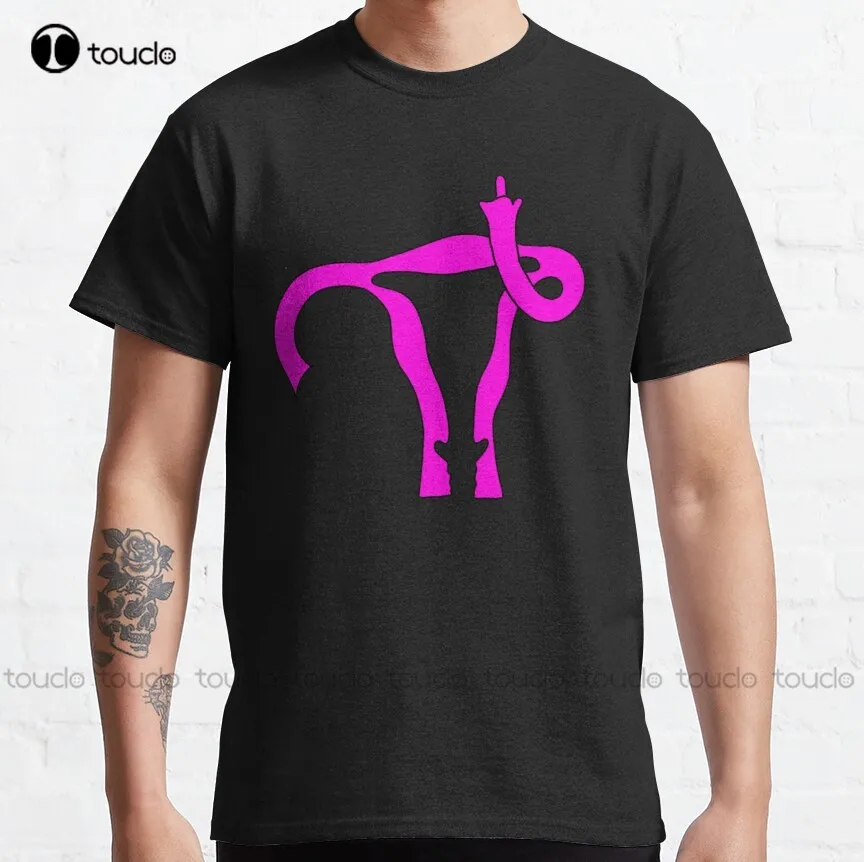 

Uterus Giving The Finger Feminist, Gloria, Power, Feminism Classic T-Shirt Red T Shirt Funny Art Harajuku Streetwear Cartoon New