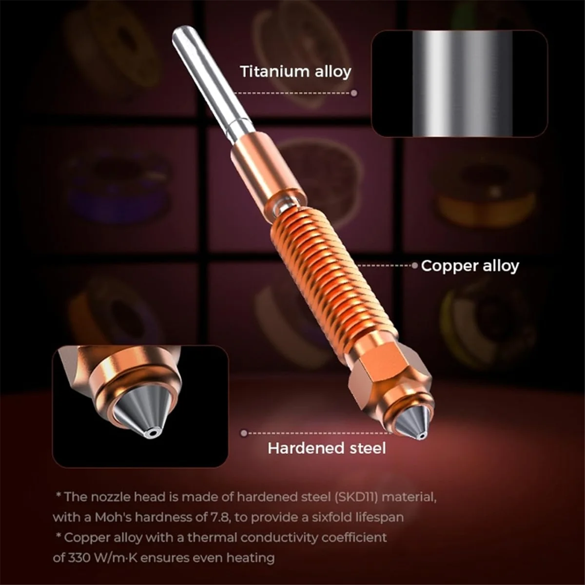 Керамический комплект Hotend K1 — быстросменное сопло цельнометаллический