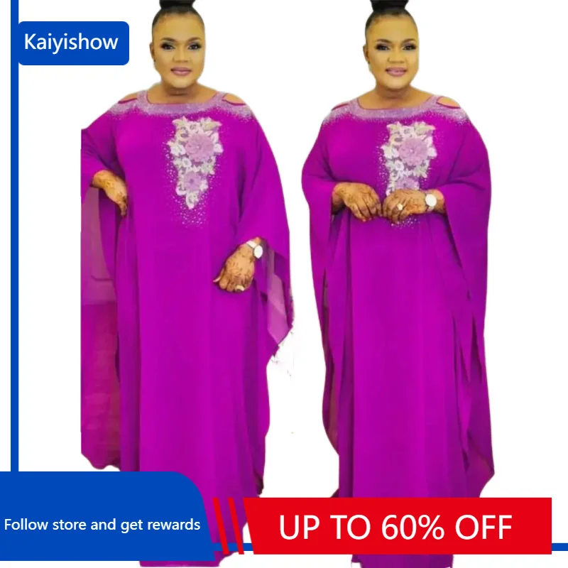 

African Dress For Women Evening Dashiki Robe Marocaine Luxury Dubai Kaftan Abaya Muslim Maxi Dress Vetement Africa Clothes