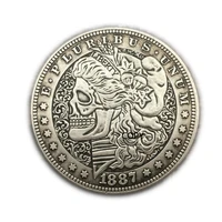 hb us 1887 hobo morgan dollar skull zombie skeleton silver plated copy coins
