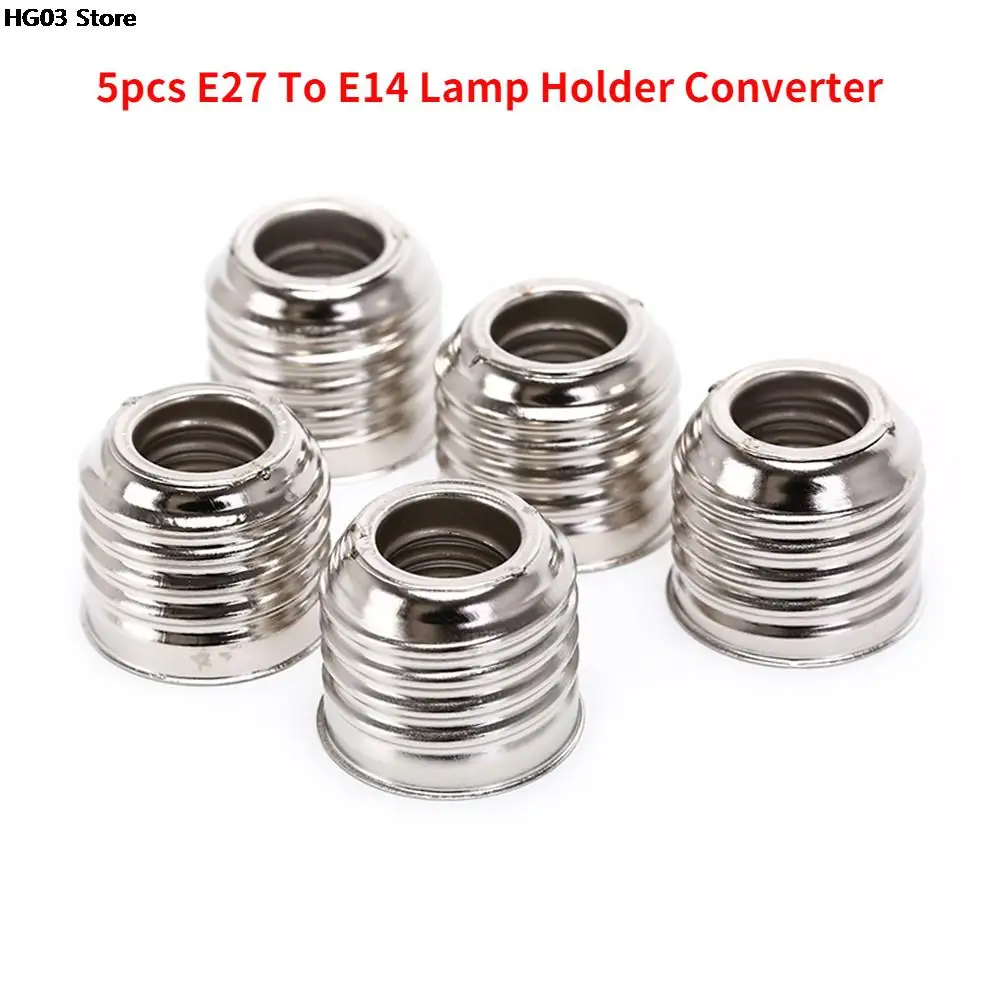 

New 5pcs Silver E27 To E14 Lamp Holder Converter Socket Light Bulb Lamp Holder Adapter Plug Extender Led Light 250V
