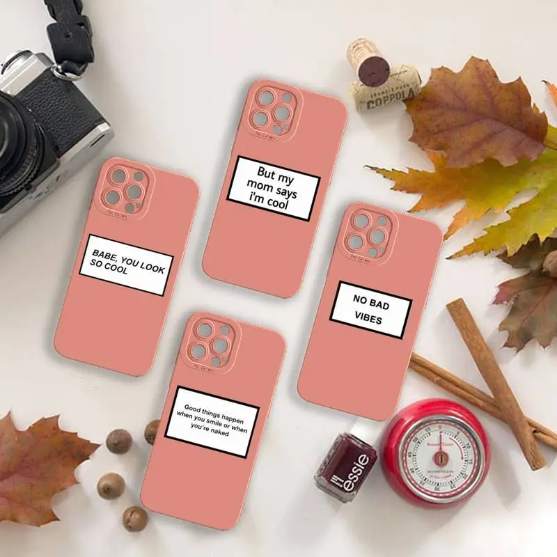 Sorry if i looked interested Letter Phone Case For iPhone 13 12 11 Pro MAX Mini X XS XR 7 8 Plus Camera Lens Liquid Silicone