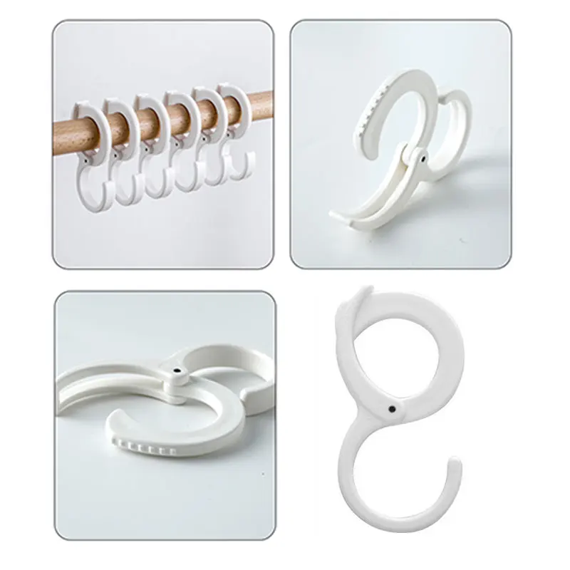 

S-Shaped Card Position Hook Ins Wind Wardrobe Closet Hook Household Punch-Free Snap Ring Coat Hat Tie Storage Rack