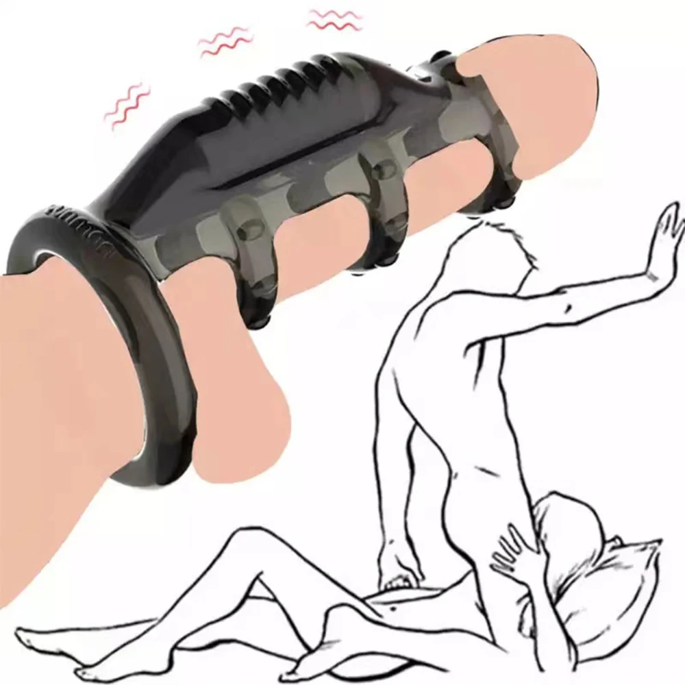 G Spot Stimulator Bullet Vibrator Cock Sleeve Penis Vibrating Ring Ejaculation Delay Strap on Dildo Enlargement Extender Adult