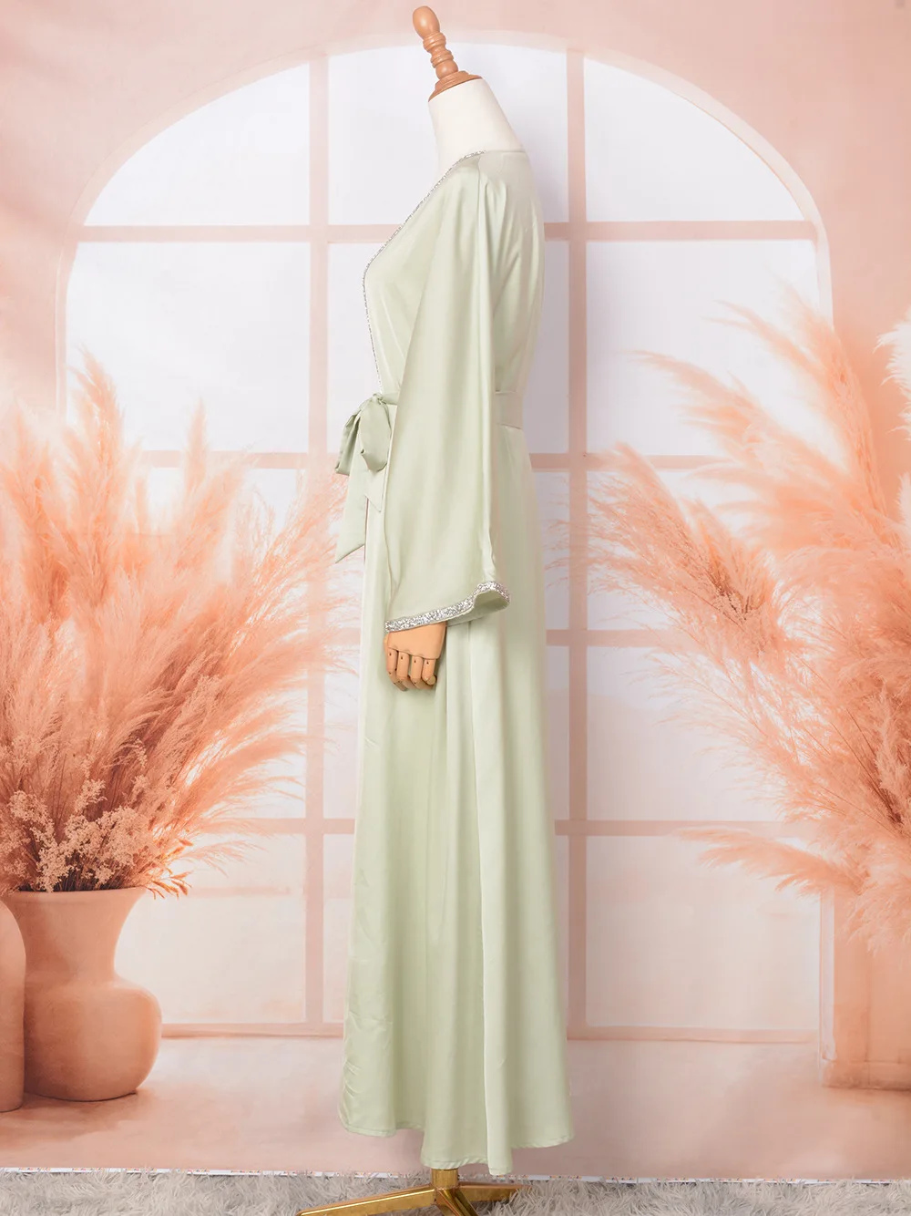 Кимоно Абая Турция Открытые Для Женщин Дубай Роскошные Мусульманские Платья