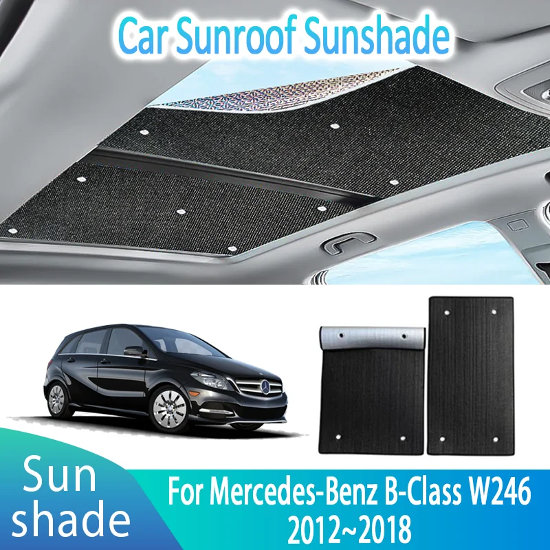Фото Автомобильные солнцезащитные козырьки на крыше для Mercedes-Benz B-Class W246 2012 ~ 2018, автомобильный люк на крыше, солнцезащитный крем, теплоизоляция, анти-УФ-аксессуары №1