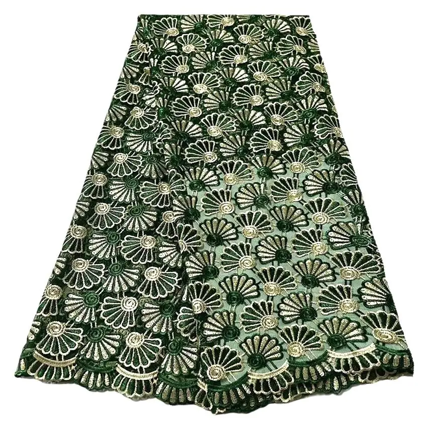 

African Gorgeous Embroidered voile lace fabric switzerland 2023 jacquard brocade fabric 5 yards 3d floral fabric