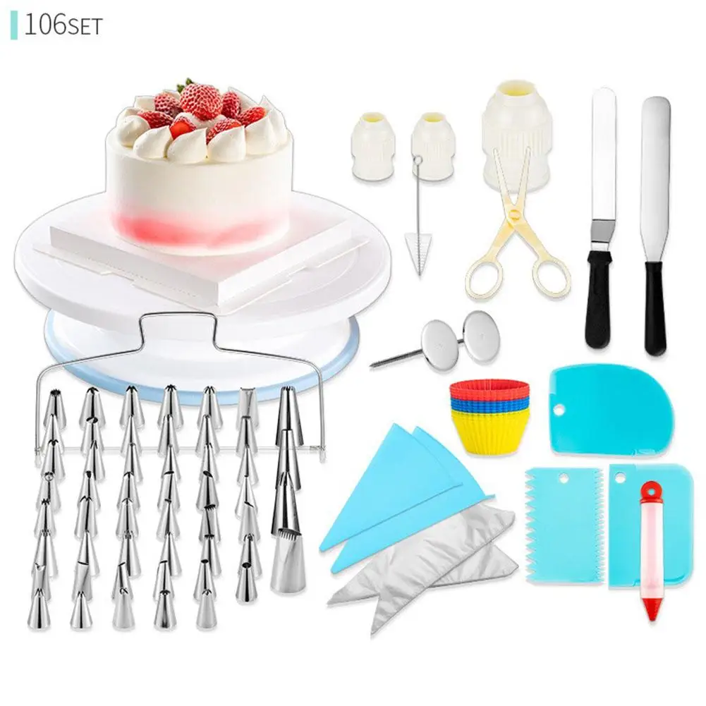 

Kitchen Piping Bag Piping Nozzles Set Stainless Steel Baking Tools Kitchen Cake Decorating Tools For Beginners